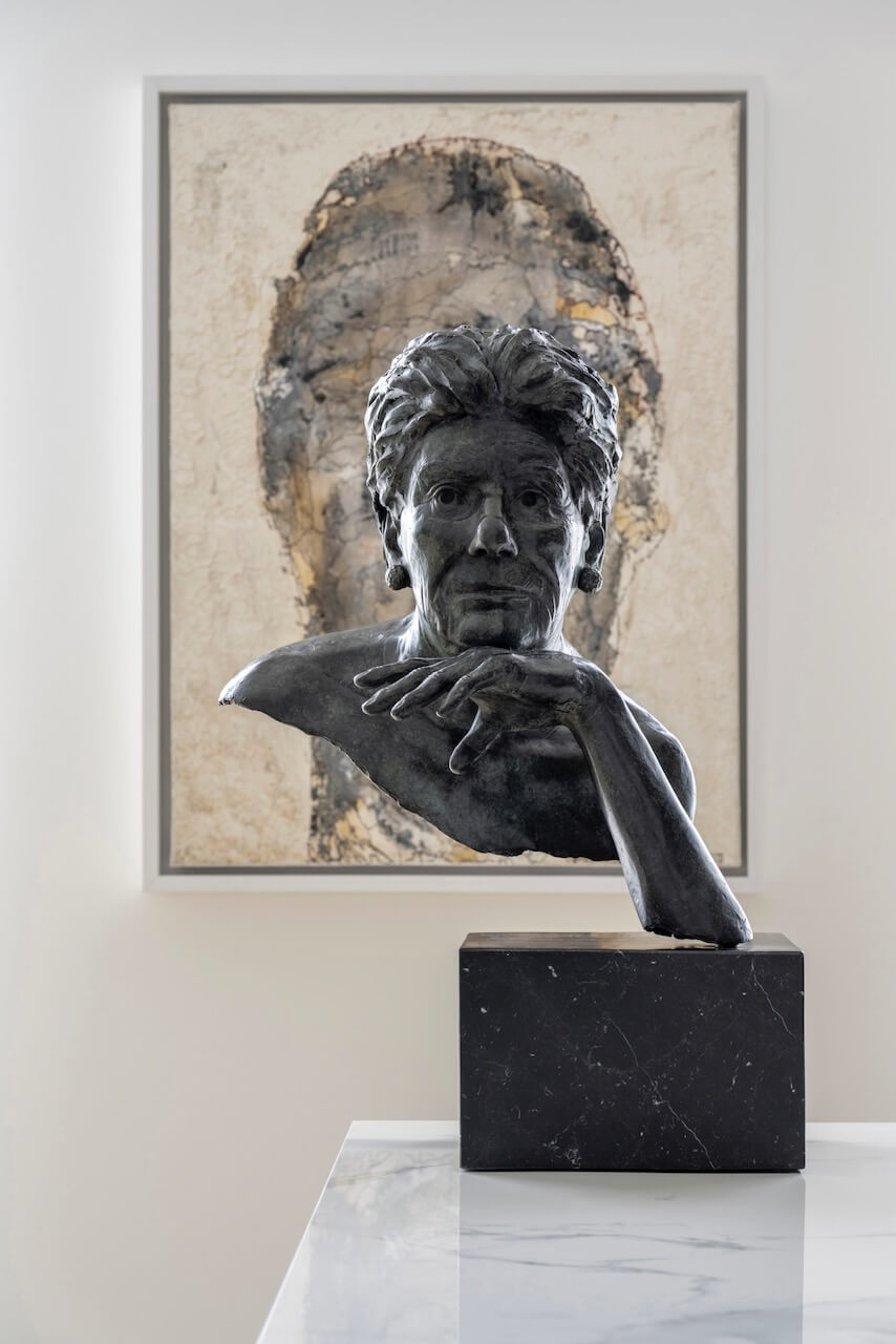 Bronze sculptured portrait of Mrs. Hans Boonstra