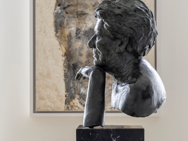 Bronze sculptured portrait of Mrs. Hans Boonstra