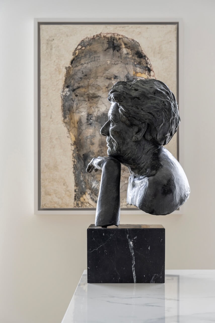Bronze sculptured portrait of Mrs. Hans Boonstra
