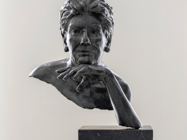 Bronze sculptured portrait of Mrs. Hans Boonstra